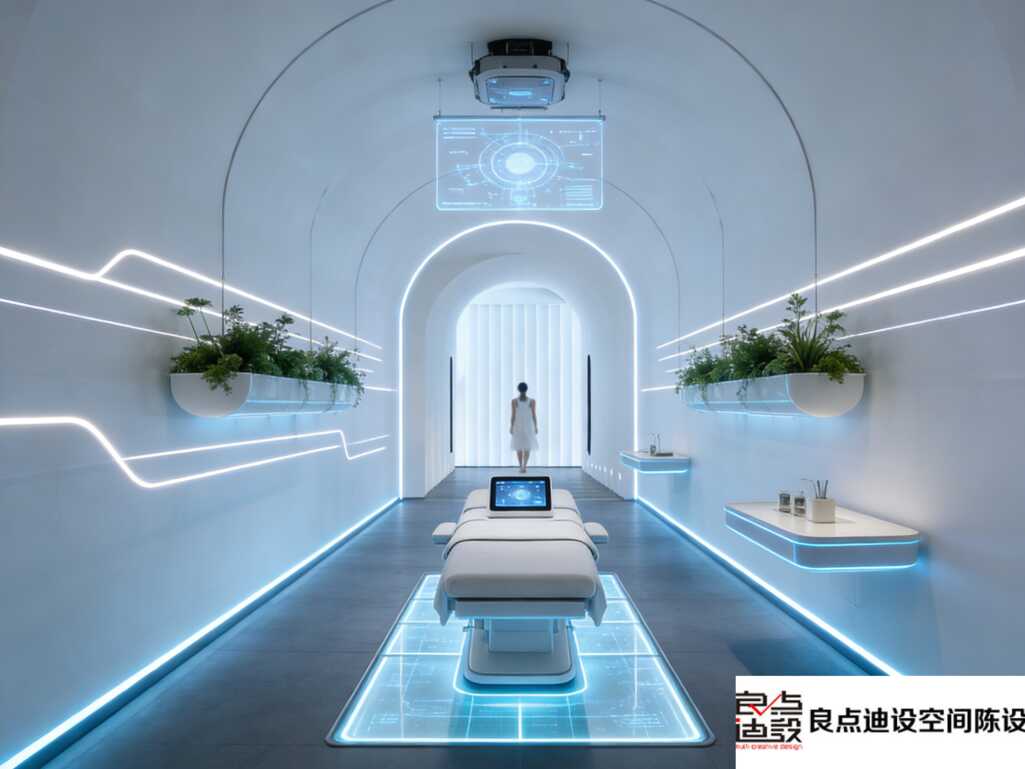 姐妹们这家美容院装修软装设计是懂科技的!软装直接把我魂勾走了✨